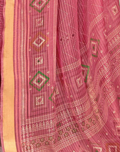 Pink Cotton Printed Saree | Leemboodi