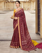 Maroon Cotton Printed Saree | Leemboodi