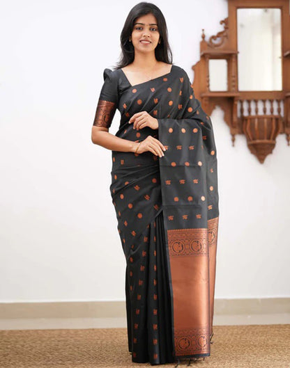 Black Silk Weaving Saree