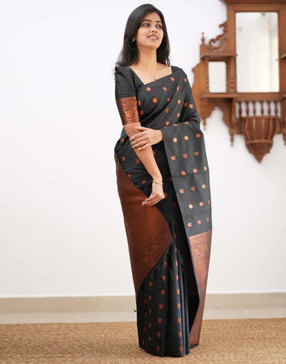 Black Silk Weaving Saree