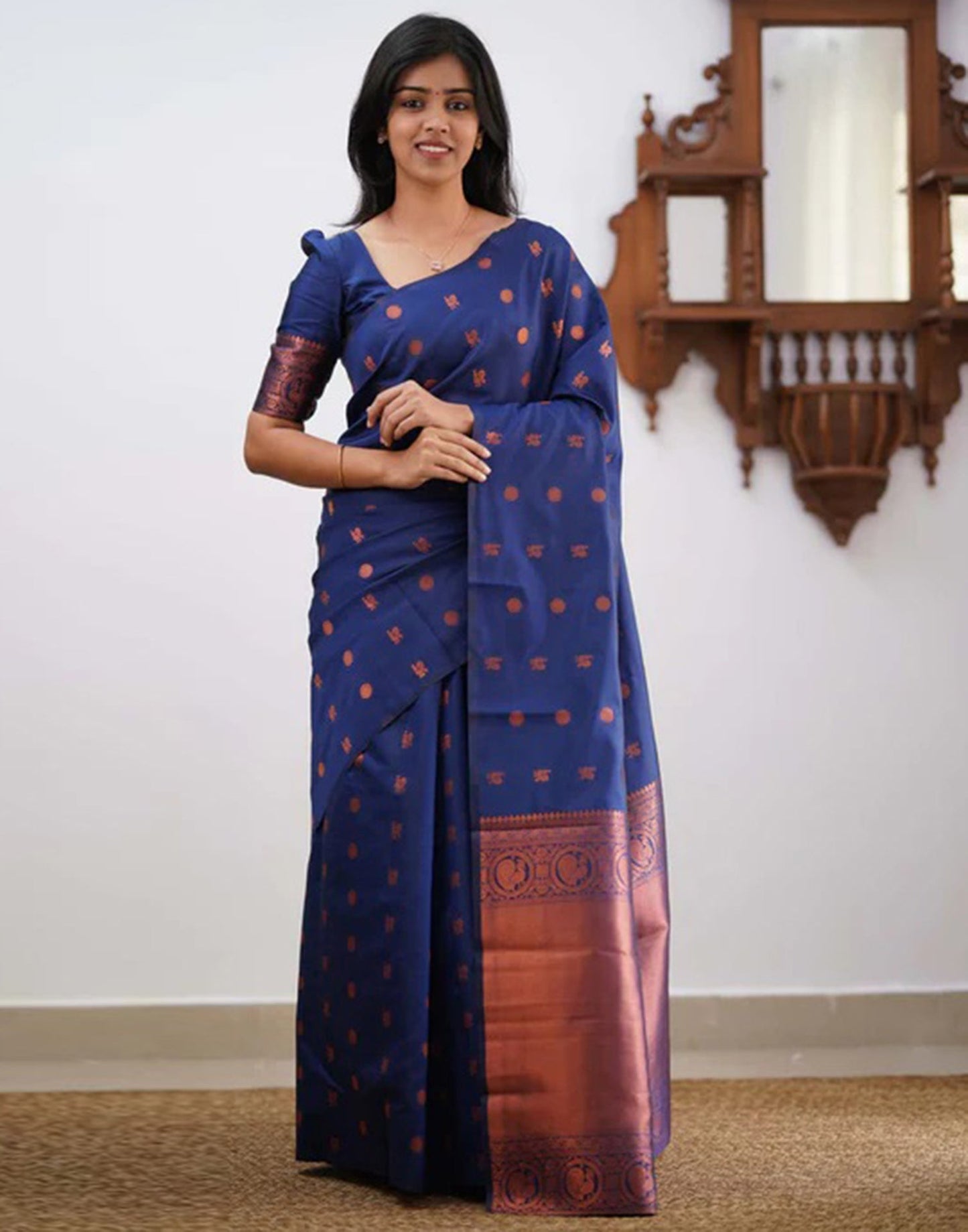 Blue Silk Weaving Saree