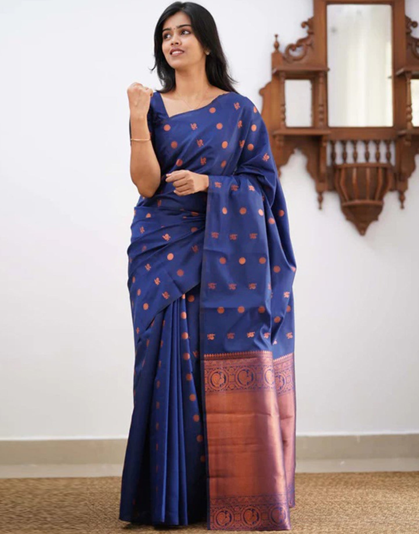Blue Silk Weaving Saree