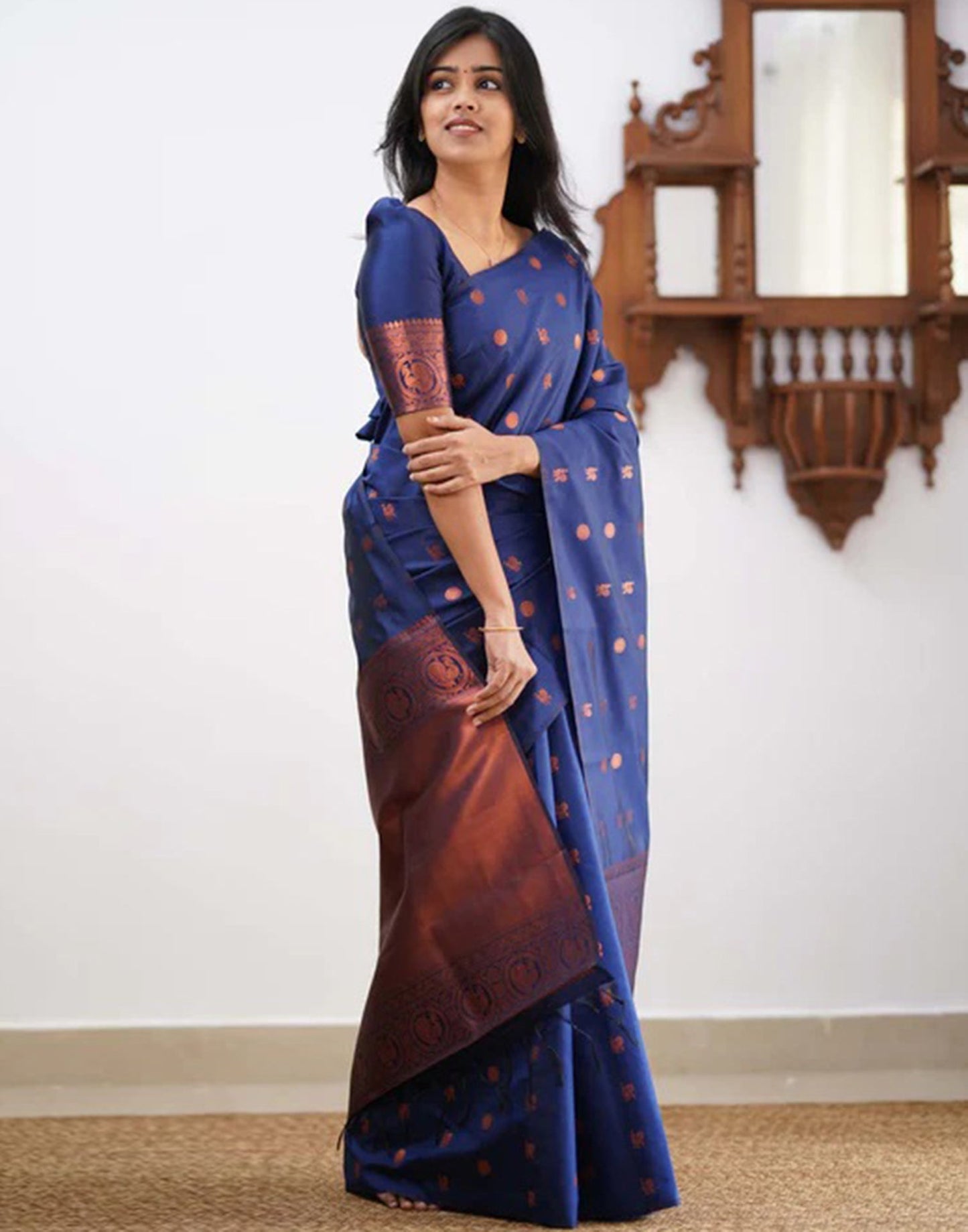 Blue Silk Weaving Saree