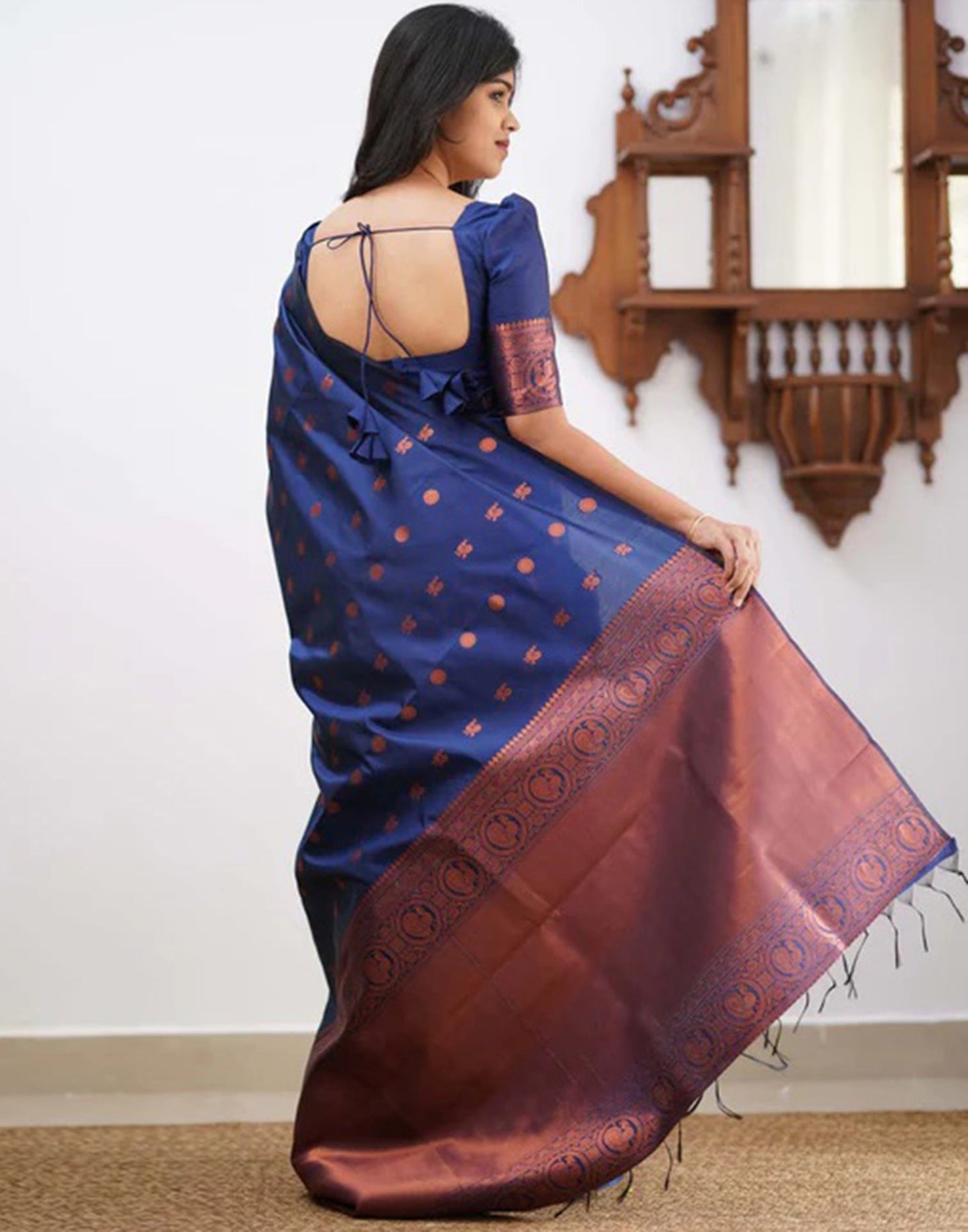 Blue Silk Weaving Saree
