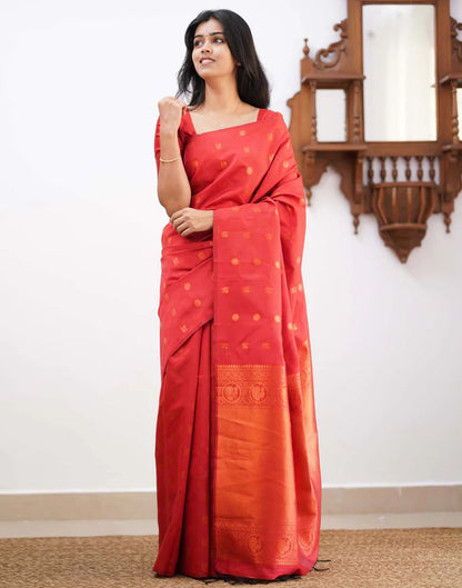 Red Silk Weaving Saree