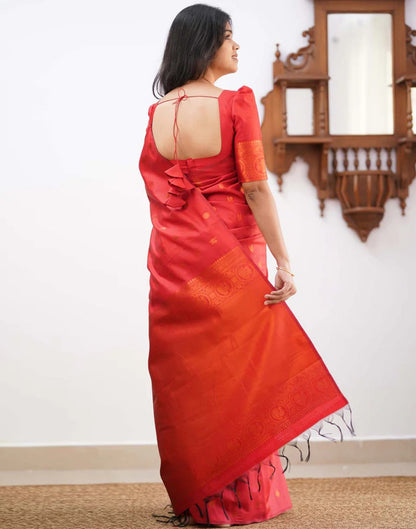 Red Silk Weaving Saree