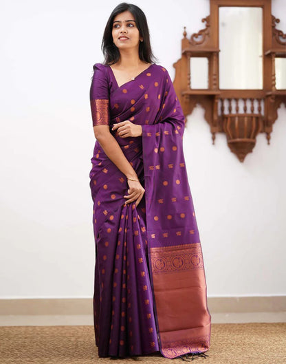 Wine Silk Weaving Saree