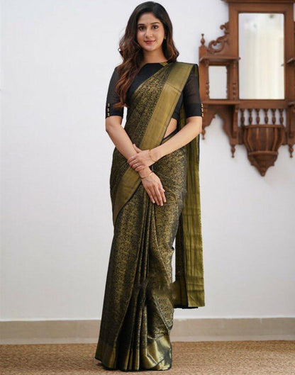 Black Silk Weaving Saree
