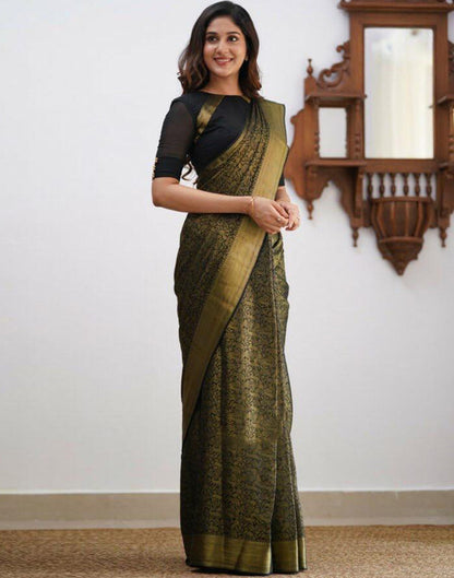 Black Silk Weaving Saree