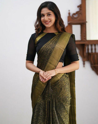 Black Silk Weaving Saree