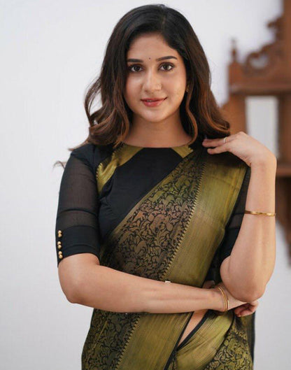 Black Silk Weaving Saree