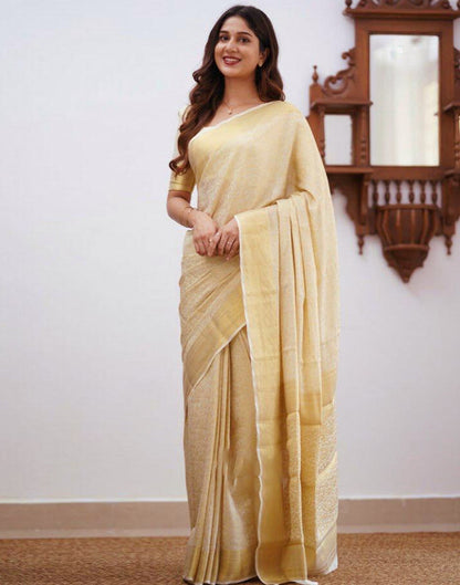 White Silk Weaving Saree