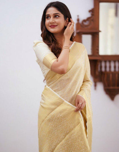 White Silk Weaving Saree