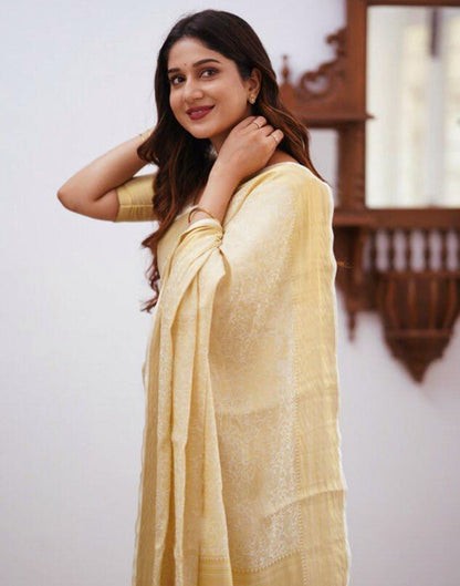 White Silk Weaving Saree