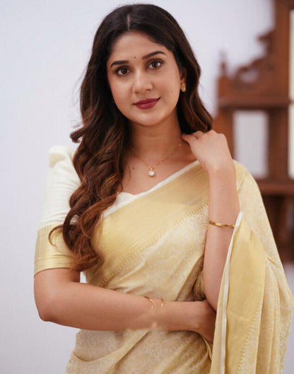 White Silk Weaving Saree