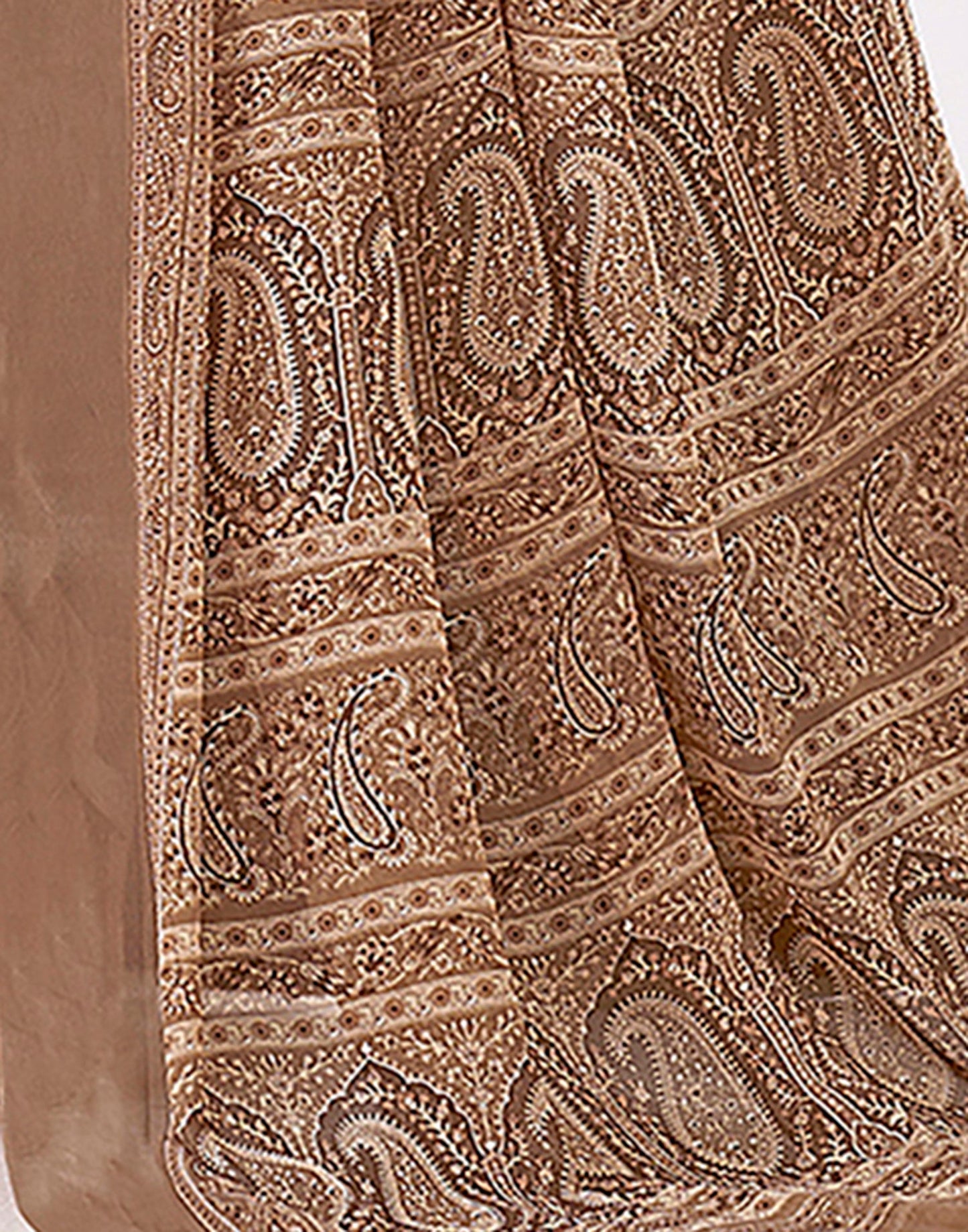 Brown Georgette Printed Saree