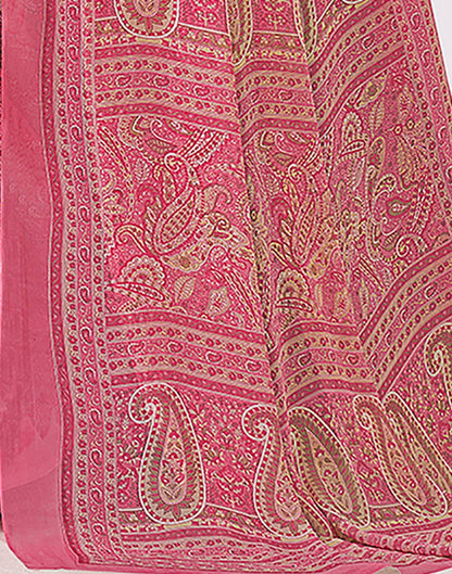 Light Pink Georgette Printed Saree