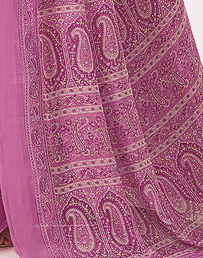 Dusty Pink Georgette Printed Saree