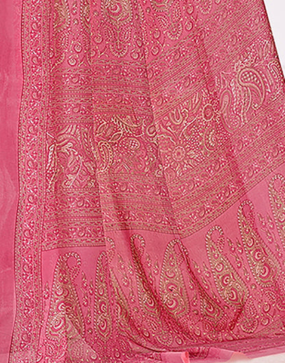 Pink Georgette Printed Saree