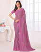 Dusty Pink Georgette Printed Saree