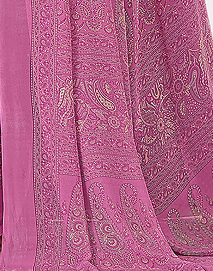 Dusty Pink Georgette Printed Saree