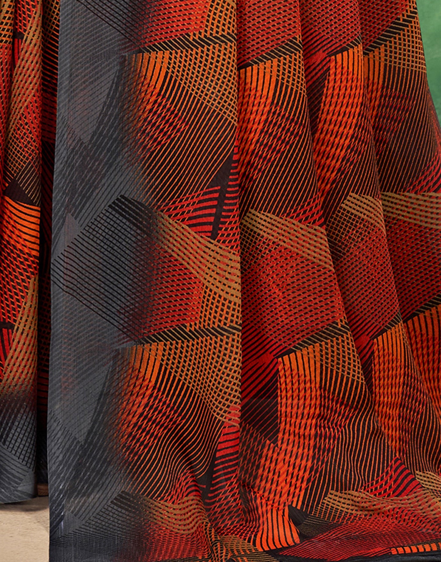 Maroon Chiffon Printed Saree