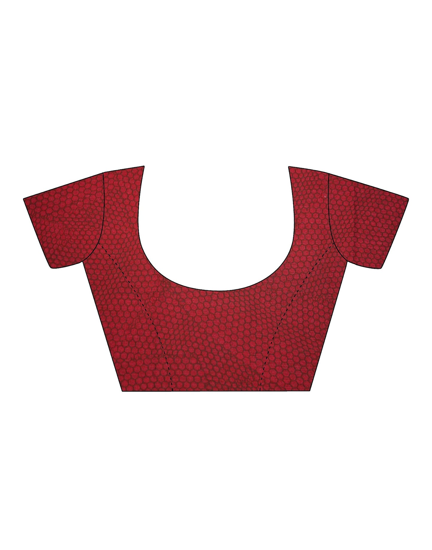 Red Chiffon Printed Saree