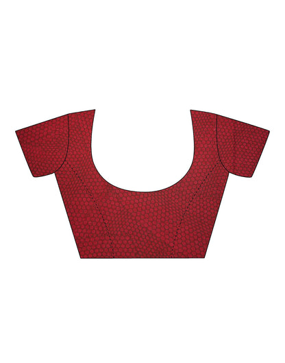 Red Chiffon Printed Saree