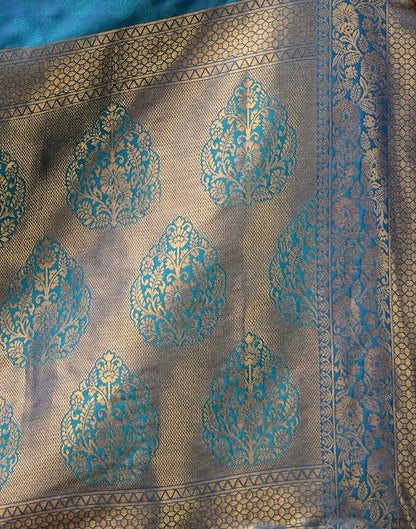 Blue Banarasi Silk Weaving Saree | Leemboodi