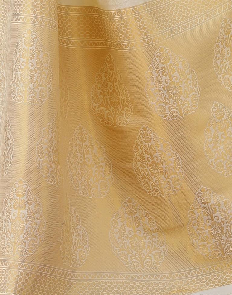 Cream Banarasi Silk Weaving Saree | Leemboodi