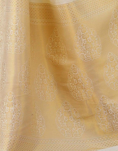 Cream Banarasi Silk Weaving Saree | Leemboodi