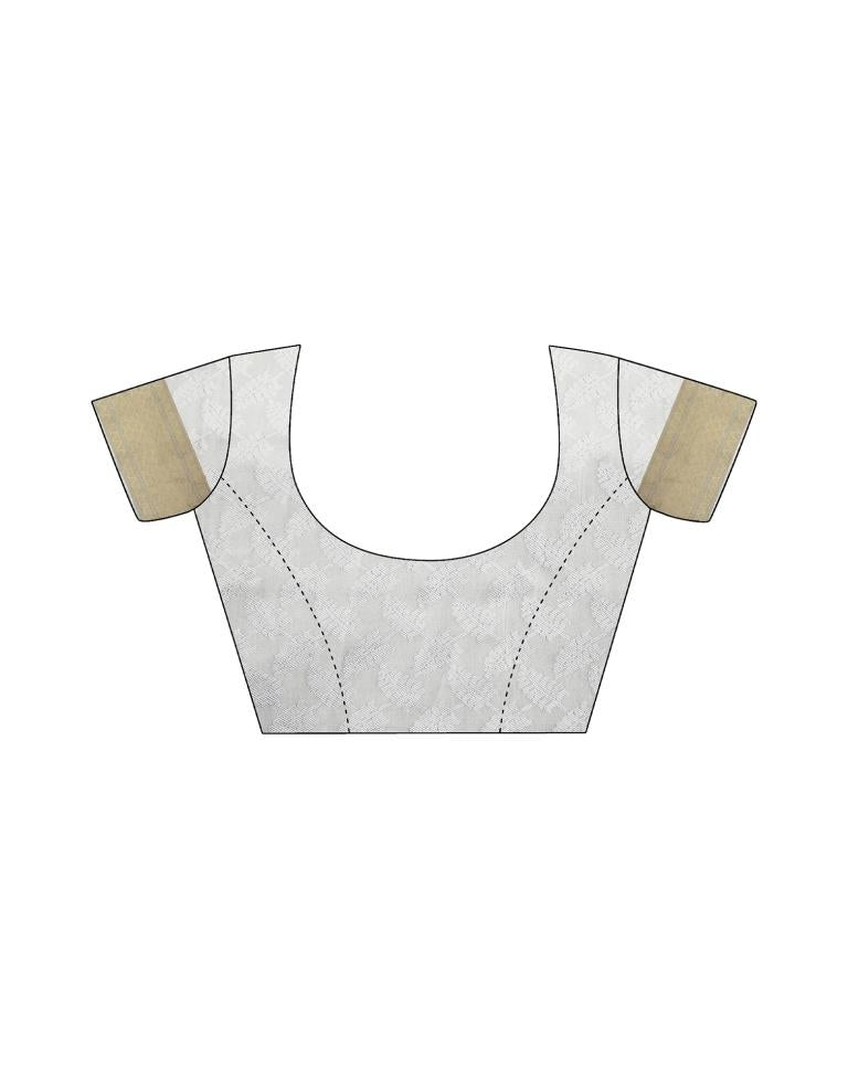 Cream Banarasi Silk Weaving Saree | Leemboodi