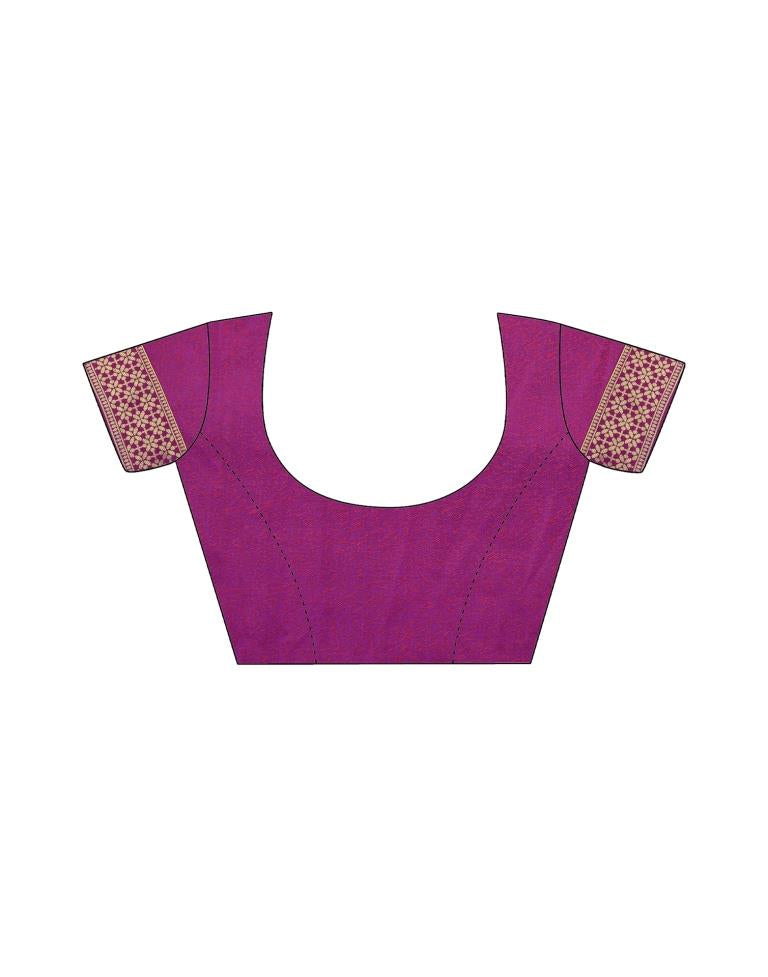 Purple Banarasi Silk Weaving Saree | Leemboodi