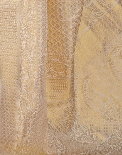 Cream Banarasi Silk Weaving Saree | Leemboodi