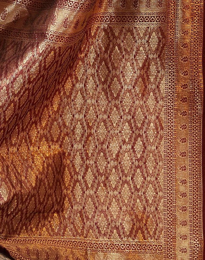 Maroon Banarasi Silk Weaving Saree | Leemboodi