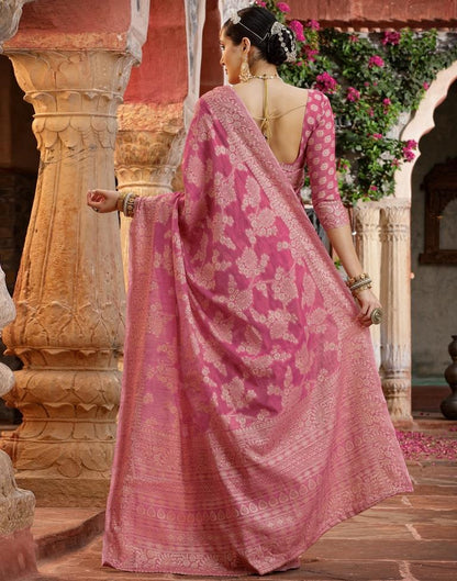 Pink Banarasi Silk Weaving Saree | Leemboodi