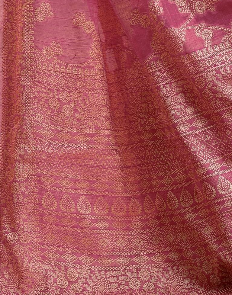Pink Banarasi Silk Weaving Saree | Leemboodi