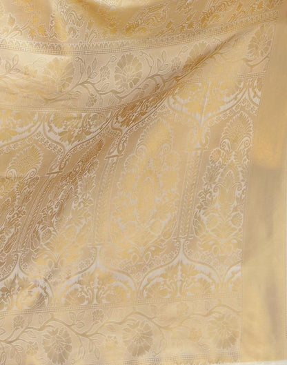 Cream Banarasi Silk Weaving Saree | Leemboodi