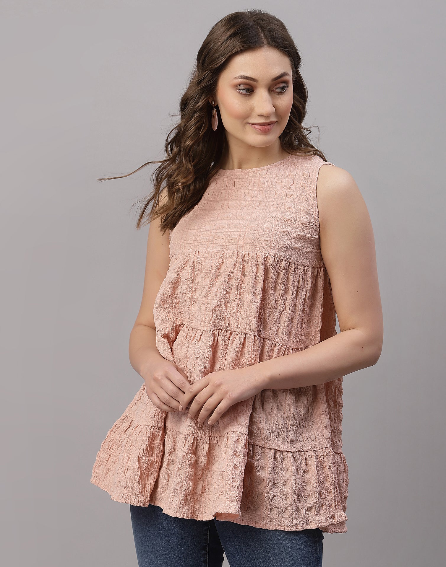 Peach Crinkle Top | Sudathi