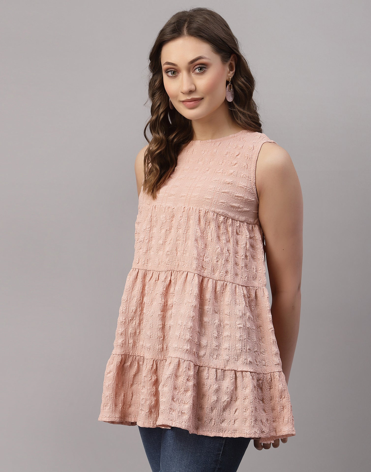 Peach Crinkle Top | Sudathi