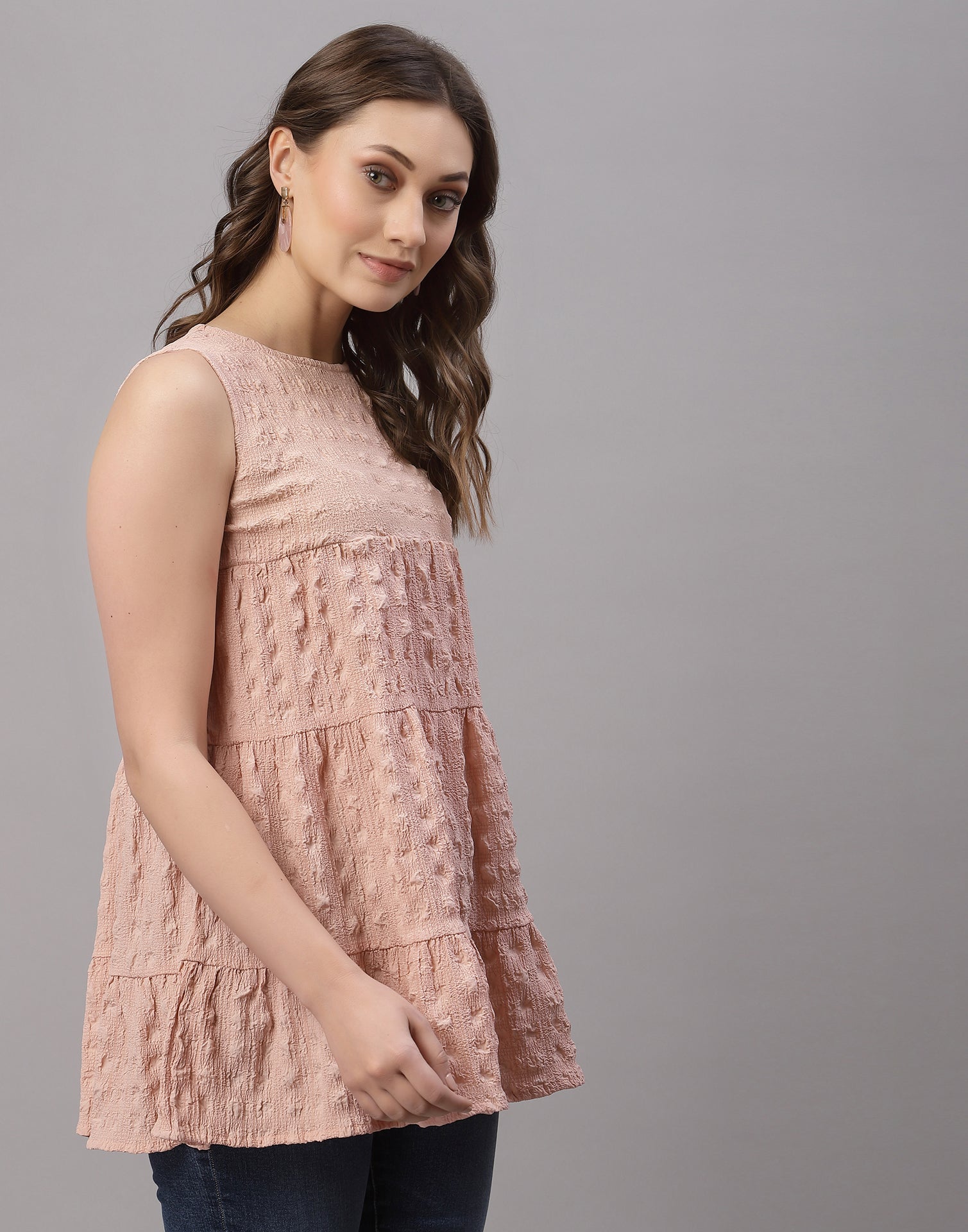 Peach Crinkle Top | Sudathi