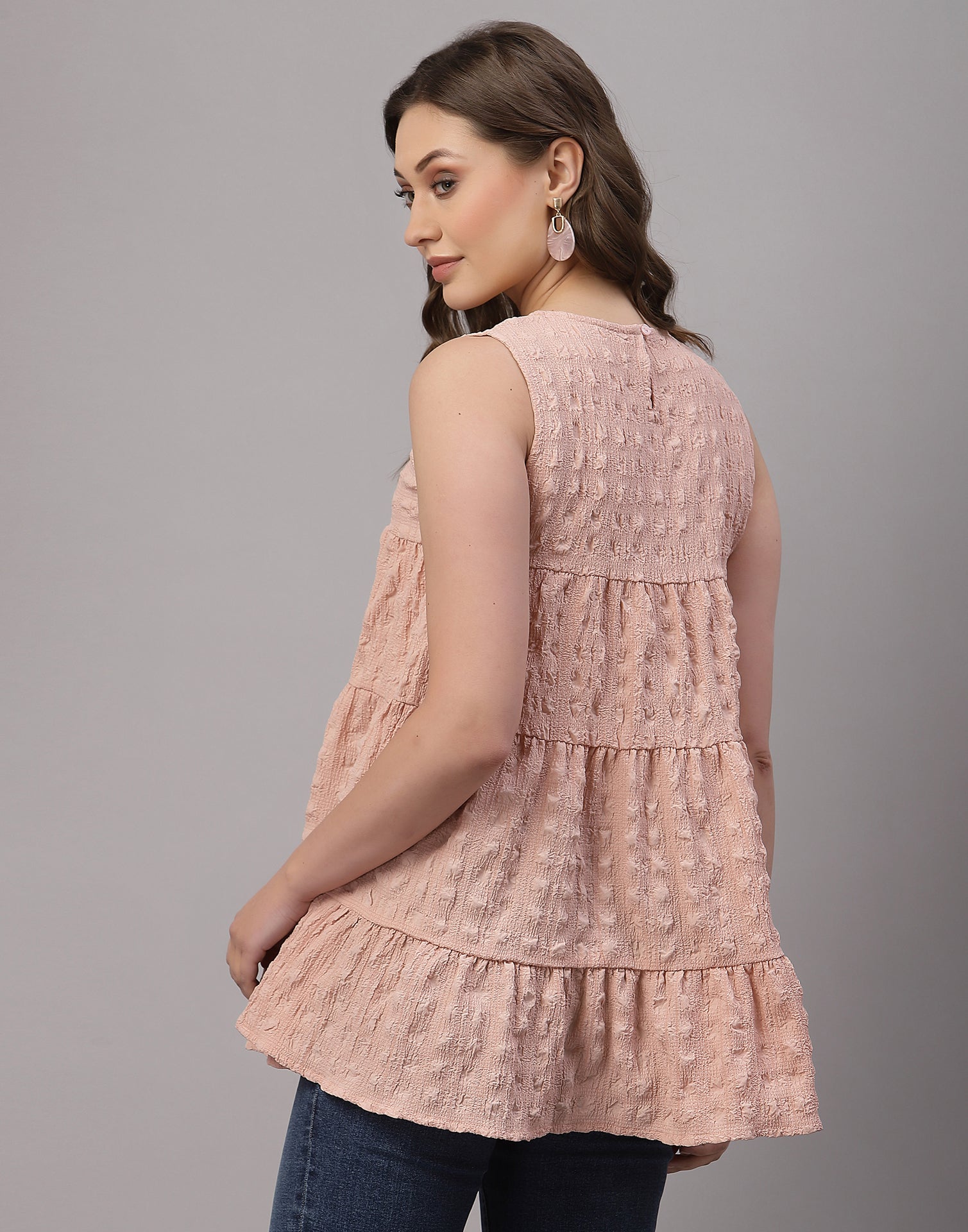 Peach Crinkle Top | Sudathi