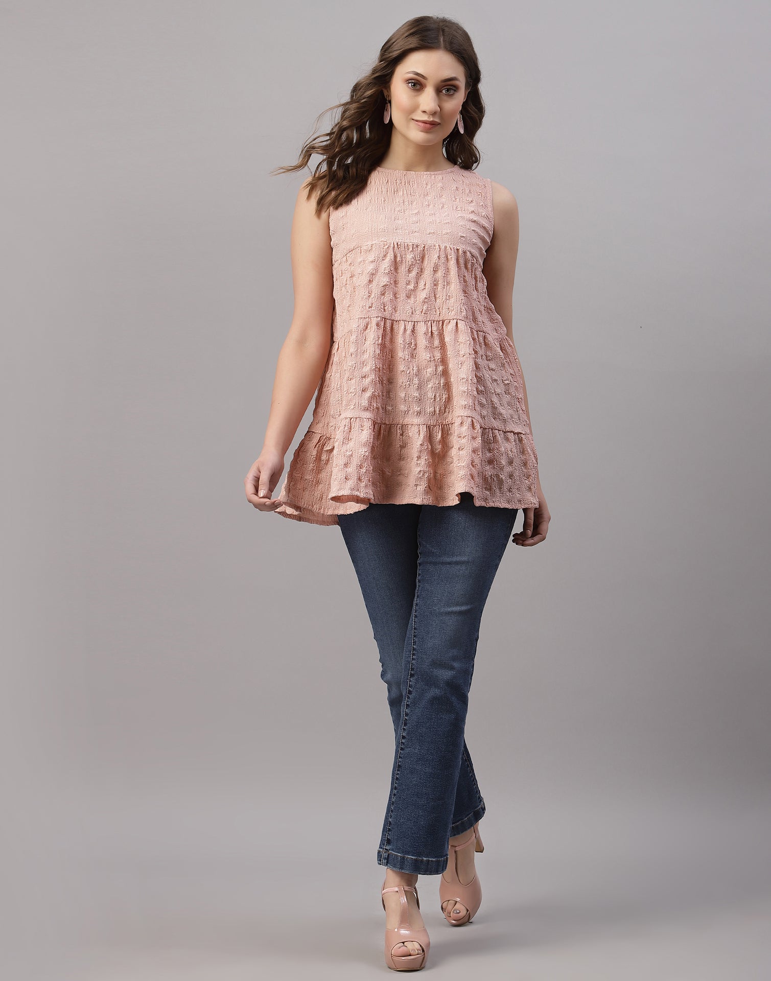 Peach Crinkle Top | Sudathi