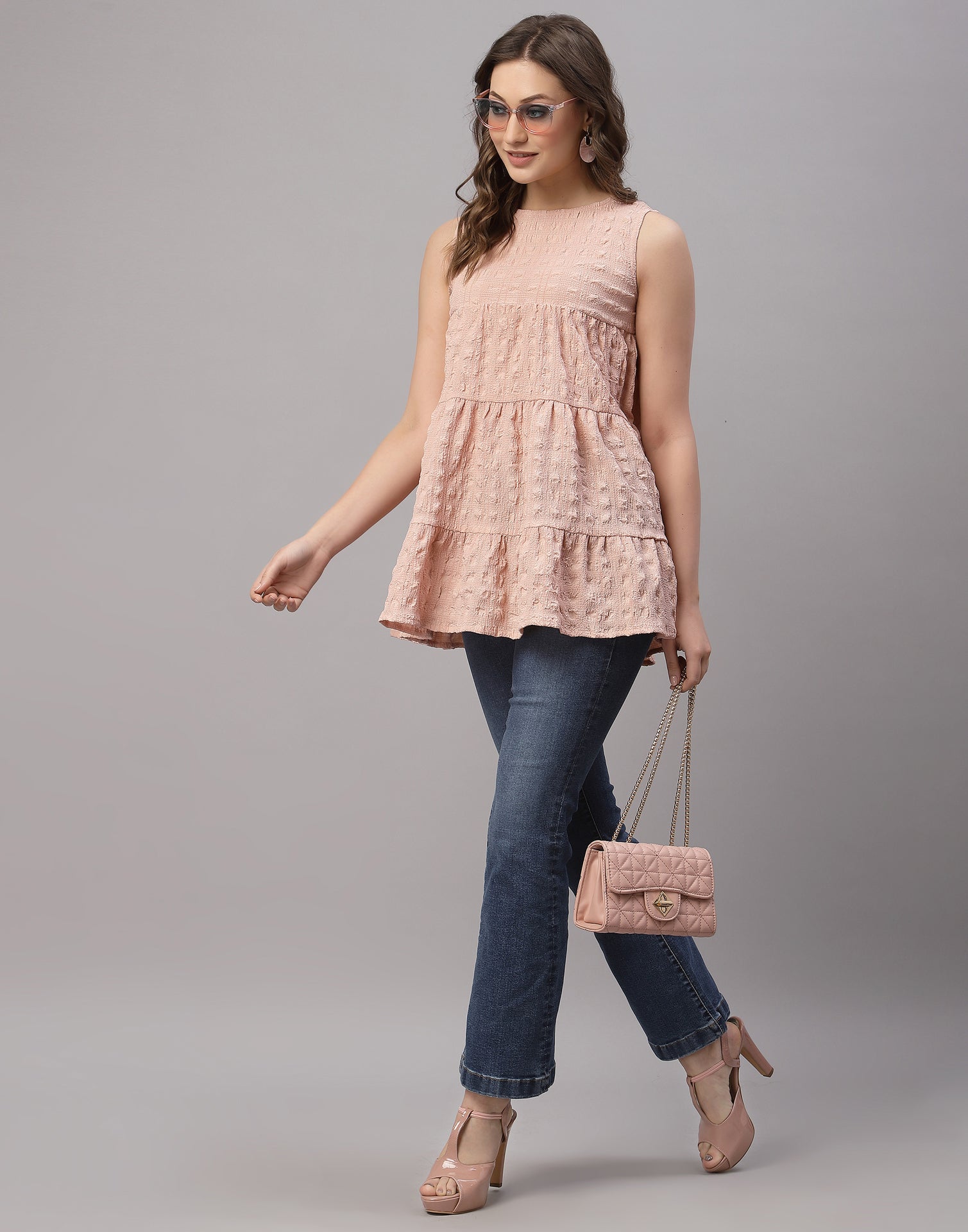 Peach Crinkle Top | Sudathi