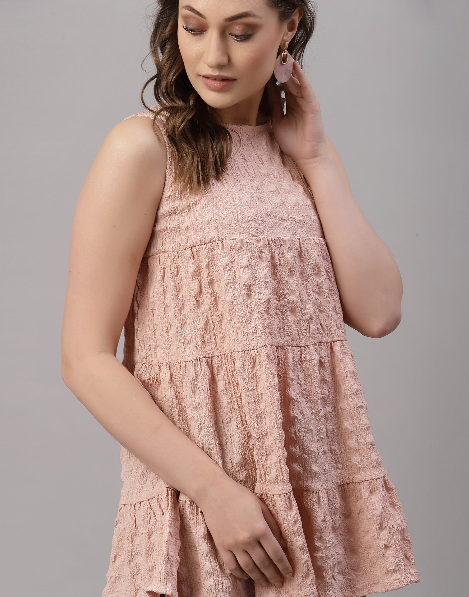 Peach Crinkle Top | Sudathi