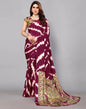 Purple Chiffon Printed Saree