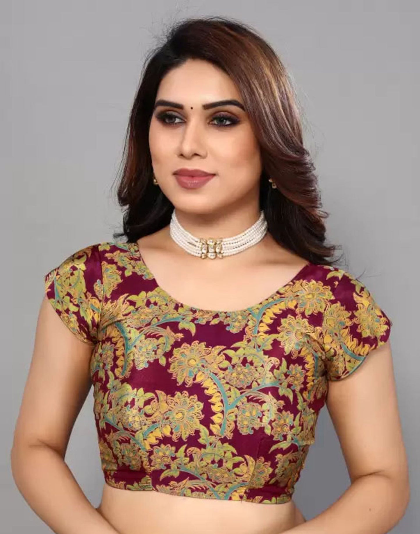 Purple Chiffon Printed Saree