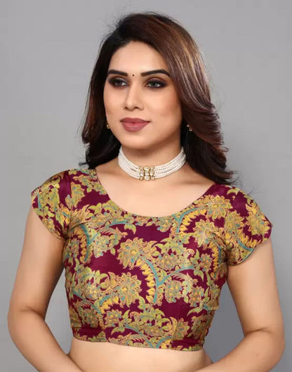 Purple Chiffon Printed Saree