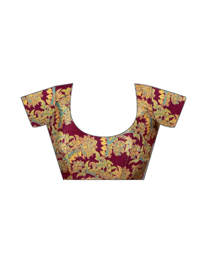 Purple Chiffon Printed Saree