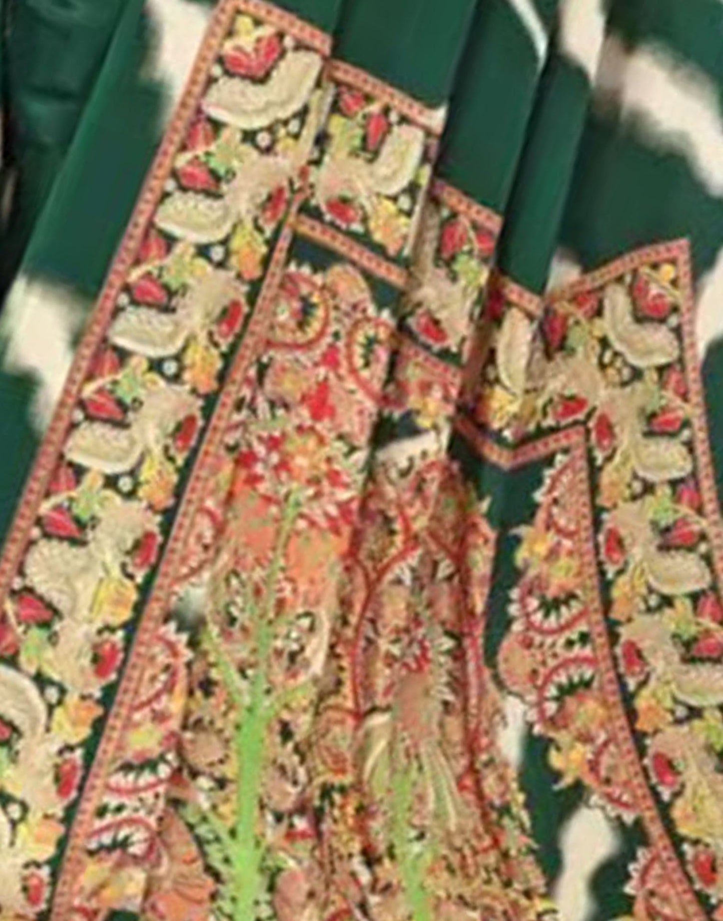 Green Chiffon Printed Saree